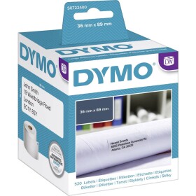 Dymo papírové štítky 89mm x 36mm, bílé, velké, 2x260 ks, 99012, S0722400