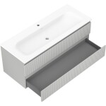 MEXEN/S - Rivel koupelnová skříňka 120 cm s umyvadlem Vela, 2 zásuvky, reliéf , šedá mat/bílá mat - 91A20-12047-2-BFF62-W23M0 91A20-12047-2-BFF62-W23M01