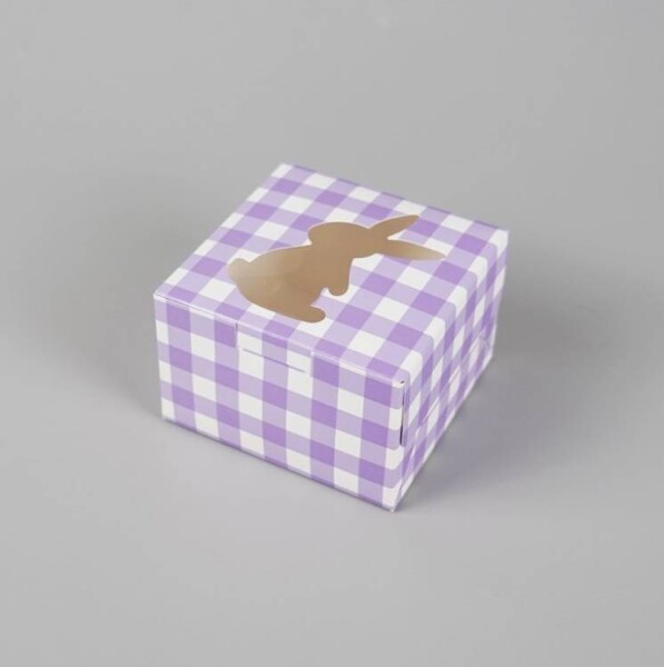 Cake Star Cake Star Velikonoční krabička vzor kostka fialová (10 x 10 x 6,5 cm)