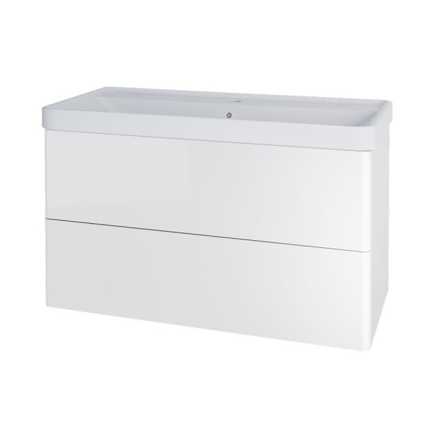Mereo Siena, koupelnová skříňka s keramickým umyvadlem 101 cm, bílá lesk CN4121