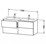 DURAVIT - L-Cube Umyvadlová skříňka 55x129x48 cm, 4 zásuvky, bílá mat LC625901818