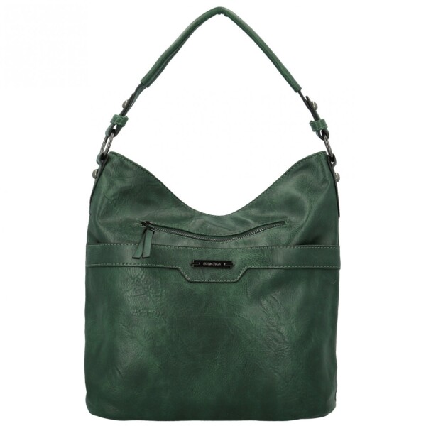 Trendy dámská koženková kabelka na rameno Sandipa, tmavě zelená