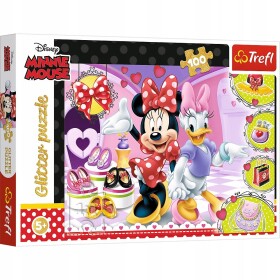 TREFL Puzzle třpytivé Minnie Daisy 100 dílků