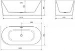 MEXEN - Mia volněstojící vana pravá 160 x 75, bílá bez krytky přepadu a zátky 52691607500P-SS