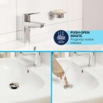 GROHE - QuickFix Start Umyvadlová baterie s výsuvnou koncovkou a výpustí Push-Open, chrom 24205003