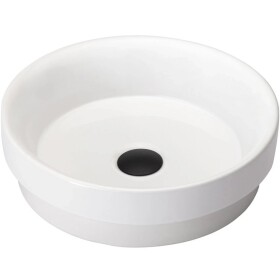 CERANO Umyvadlo keramické Sonora - polozápustné a na desku - bílá lesklá - ⌀ 40 cm