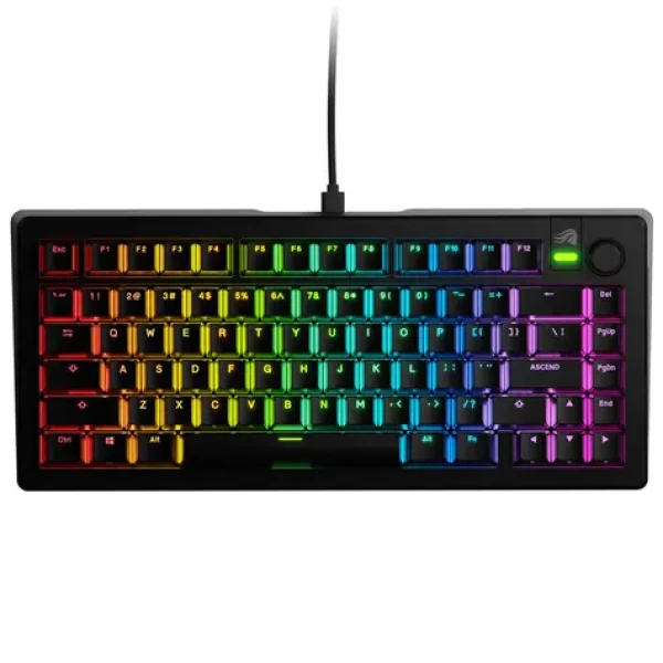 Glorious GMMK 3 75% - Fox Linear ANSI černá / herní 75% TKL / USB-C / ANSI (US) layout / Fox Linear / RGB / 1.4m (GLO-KB-GMMK3-75-PB-FOX-W-BLK-US)