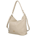 Moderní dámská koženková kabelka na rameno Bonnie, tmavě béžová