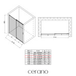 CERANO - Sprchové posuvné dveře Santoro L/P - 8 mm - chrom, transparentní sklo - 120x195 CER-8050BD6958