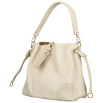 Módní dámská koženková kabelka na rameno Linna, krémová