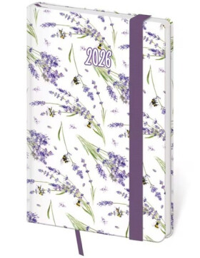 Diář 2026 týdenní kapesní Vario - Lavender s gumičkou