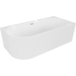 MEXEN/S - Gia volně stojící rohová vana reliéf pravá 170 x 80, bílá lesk, sifon a přepad nikl kartáčovaný 52701708000P-97