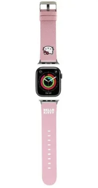 Hello Kitty Silikonový řemínek Kitty Head růžová / Řemínek / pro Apple Watch 38/40/41 mm (HKAWMPGKHK)