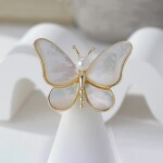 Brož s perlou Enrika - motýl, Zlatá