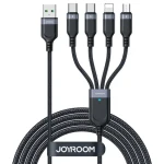 Joyroom Multi-Use Series S-A18 4in1 kabel USB-A - USB-C / USB-C / Lightning / micro-USB 1.2m černá (6956116709006)
