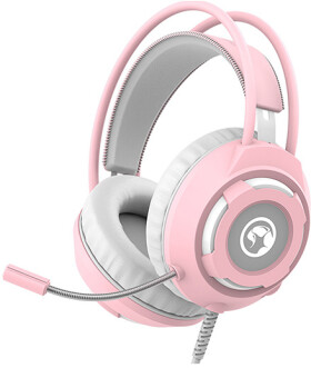 Marvo HG8936 růžová / sluchátka s mikrofonem / 2x 3.5mm jack / podsvícení / kabel 2.1m (HG8936)