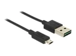 Delock černá / Kabel / USB 2.0 / USB A (M) - Micro USB B (M) / reverzibilní konektory / 20 cm (84804)