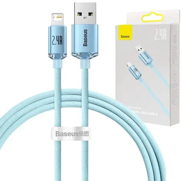 Baseus CAJY001103 Crystal Shine Kabel USB-A do Lighting 1.2m modrá / USB-A (M) - Lightning (M) (CAJY001103)
