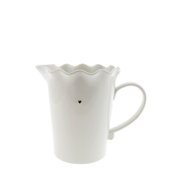 Bastion Collections Porcelánový džbán White Ruffle 1,3 l, bílá barva, porcelán