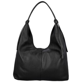 Trendy dámská kožená kabelka na rameno Anestis, černá