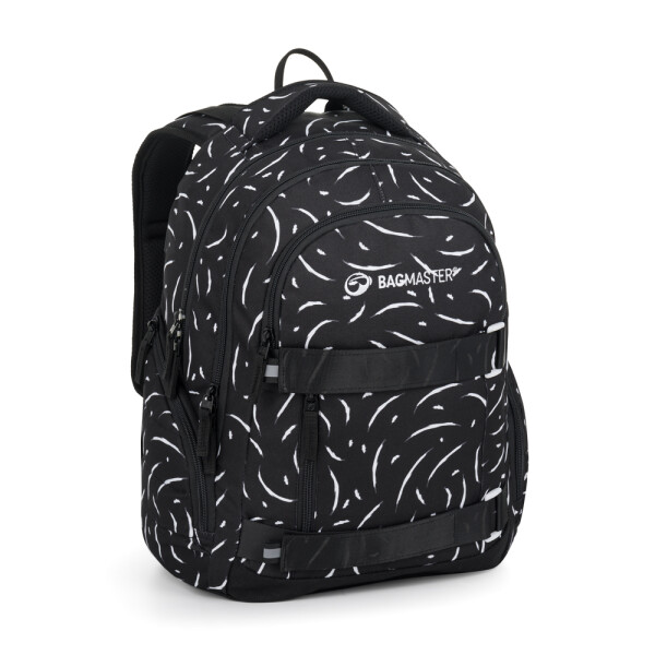 Studentský batoh Bagmaster NOMAD 25 A ČERNO-BÍLÝ, 3 roky záruka