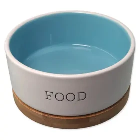 Dog Fantasy Miska keramická FOOD bílo-modrá s podtáckem 13x5.5cm. 400ml (454-80982)