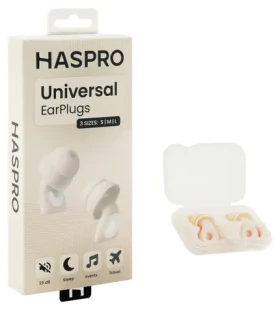 Haspro Universal béžová / Špunty do uší / silikonové / SNR 29 dB / vyměnitelné koncovky S,M,L