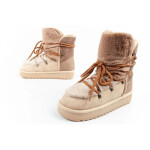 D.Franklin sněhule dámské zimní módní kožešinové zateplené hnědé béžové vysoké dámské 38