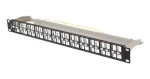 Lanberg černá / Patch panel pro keystone / 48 portů / neosazený / 1U / 19" (PPKS-1248-B)