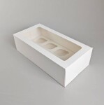 Dortisimo Bílá krabice s okénkem na 8 ks muffinů (35,5 x 17,7 x 10 cm)