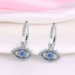 Stříbrné náušnice s motivem Evil Eye - stříbro 925/1000, Modrá