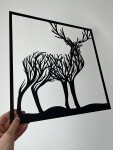 Strom života jelen dekorace na zeď Rozměr (cm): 38 x 36, Dekor: Černá