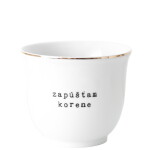 Bella Rose Porcelánový obal na květináč Zapúšťam korene 10 cm - SK, bílá barva, zlatá barva, porcelán