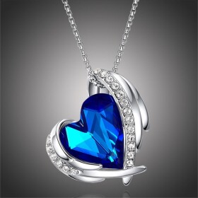 Náhrdelník Swarovski Elements Amorita Sapphire Blue, Modrá 45 cm + 5 cm (prodloužení)