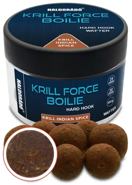 Haldorádó Wafters Krill Force Hard Hook Boilies 24/30mm Krill Indian Spice (HD32523)