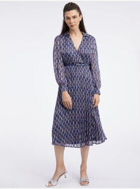Orsay Tmavě modré dámské vzorované šaty dámské