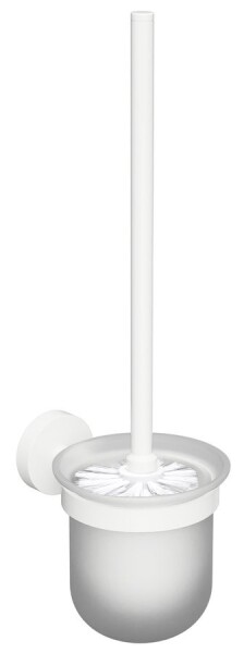 SAPHO - X-ROUND WHITE WC štětka závěsná, mléčné sklo, bílá mat XR303W