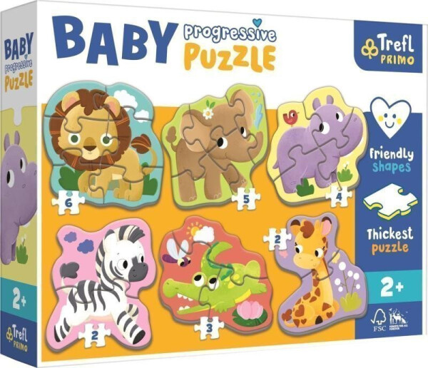 Trefl Puzzle Baby Safari 6v1 (2-6 dílků)