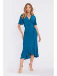 Zavinovací midi šaty M912 mořsky modré - Stylove M