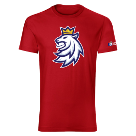 STŘÍDA SPORT Pánské tričko Český Hokej Logo Lev Červené Velikost: S