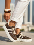 Dámské kožené tenisky ZY1392 LA351P hnědé- FashionStreet 38