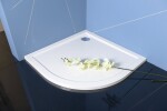 POLYSAN - SERA sprchová vanička z litého mramoru, čtvrtkruh 80x80cm, R550, bílá 40511