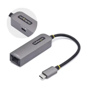 StarTech adaptér USB-C na Ethernet šedá / Adaptér / RJ-45 / 5 Gbps (2GPD3-USB-C-ETHERNET)