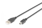 Digitus USB 2.0 kabel A - mini B černý / Kabel / 3 m / USB 2.0 (AK-300108-030-S)