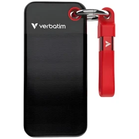 Verbatim Pocket SSD 128 GB černo-červená / Externí SSD / USB-C 3.2 Gen 2 / R: 1000 MB/s / W: 1000 MB/s (32434)