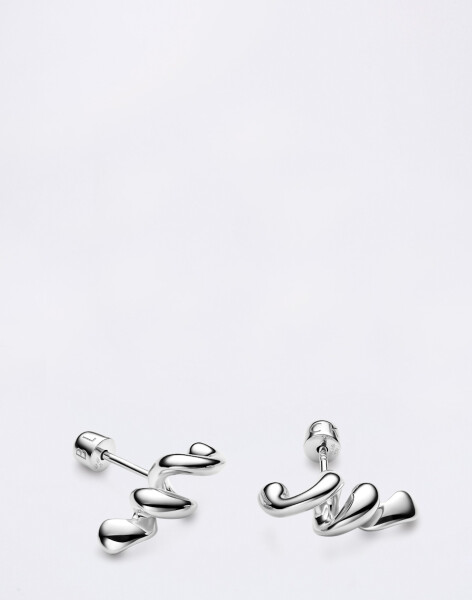 Maria Black Coil Stud Silver PAIR Silver
