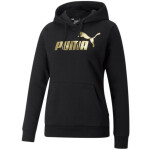 Mikina ESS+ Metallic Logo Hoodie FL W 849958 - Puma černá se zlatou XXL