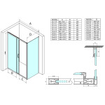 GELCO SIGMA SIMPLY CHROM Obdélníkový sprchový kout 1200x1000 čiré sklo, GS1112-GS3110 GS1112-GS3110