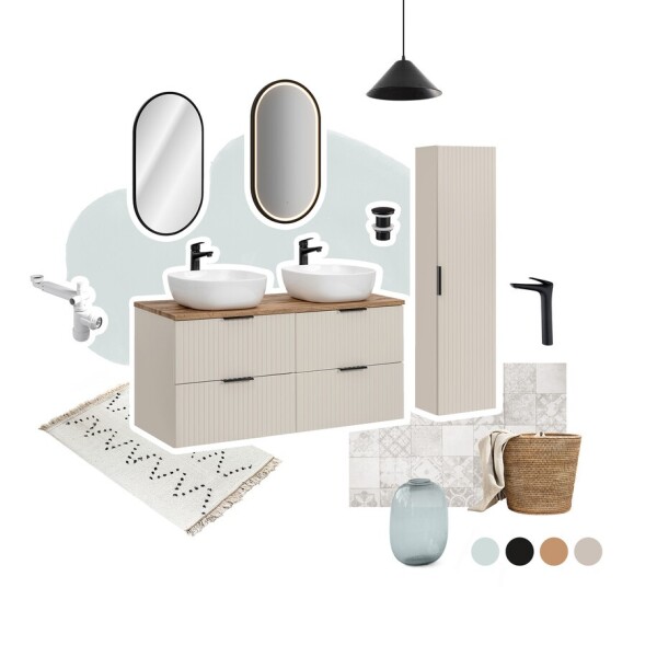 COMAD - Skříňka pod umyvadlo 40cm 1 dvířka ADEL CASHMERE 5907611665855