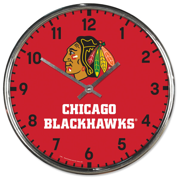 Wincraft Hodiny Chicago Blackhawks NHL Chrome Clock